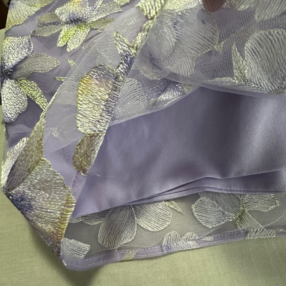 Dress The Population Womens L Blakely Midi Dress Wisteria Multi Floral Purple - Picture 11 of 12
